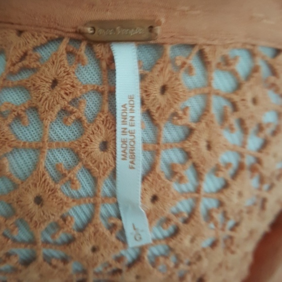 New Free People Peach The Best Button Down Blouse - Picture 7 of 8